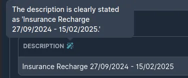 Description with service dates