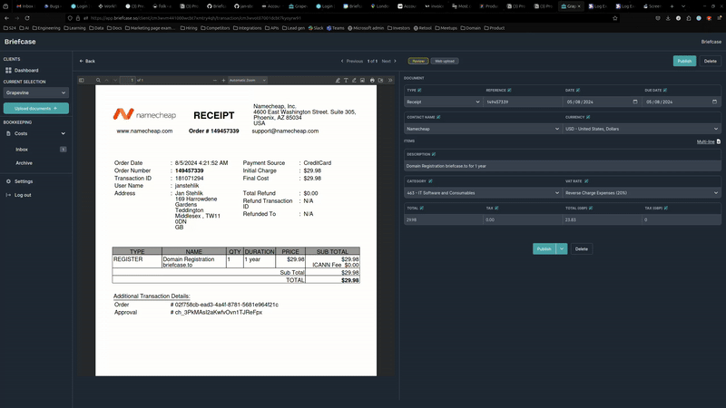 Creating new account codes demonstration
