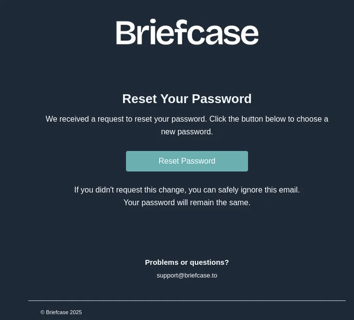 Forgot password interface