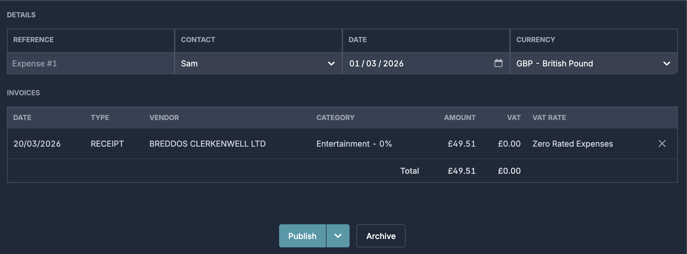 Automatic expense claim processing