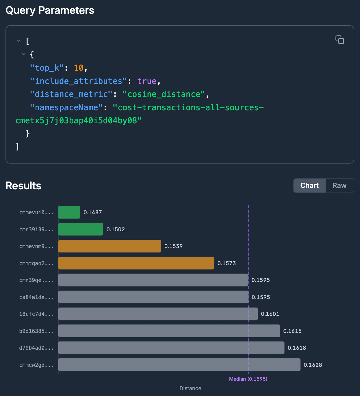 Retrieval traces view in Briefcase observability platform