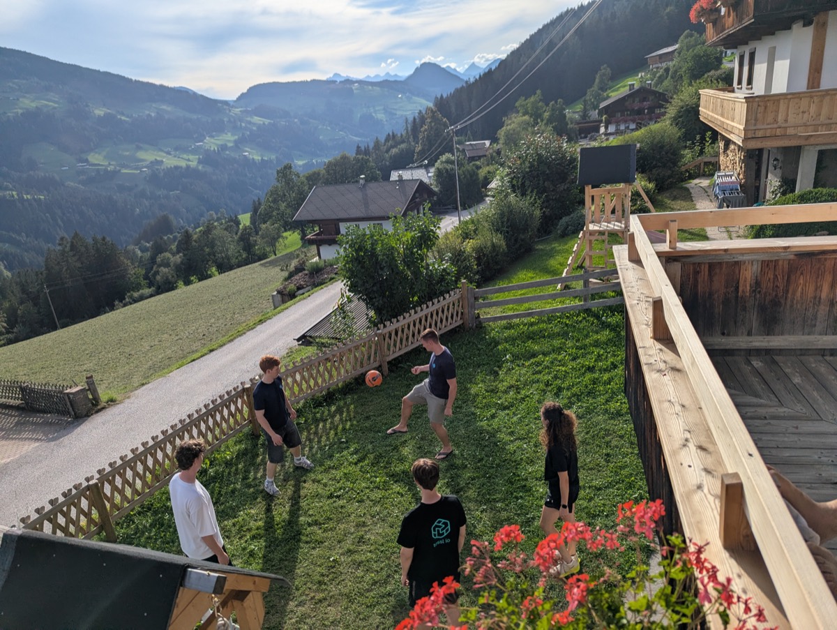Football at our offsite in the Austrian Alps